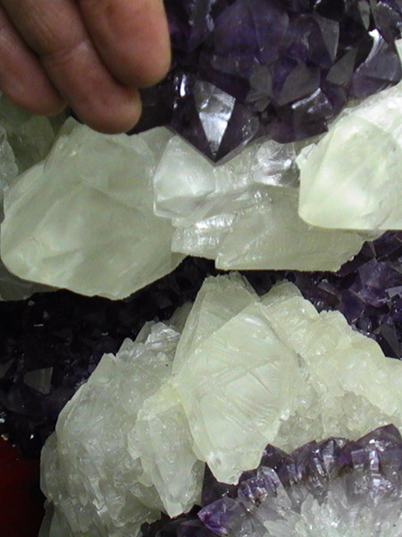 museum quality calcite on amethyst